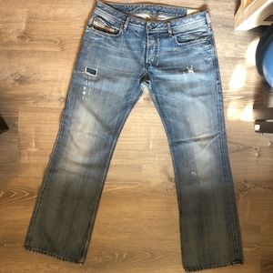Diesel light wash distressed jeans